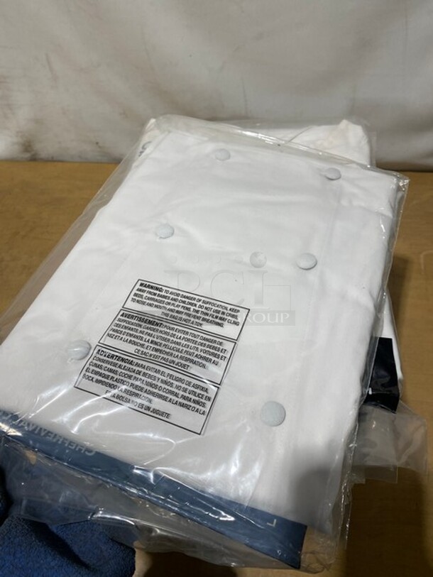 NEW! Chef Revival 4X White Chef Coats! 10X Your Bid!  - Image 3 of 5
