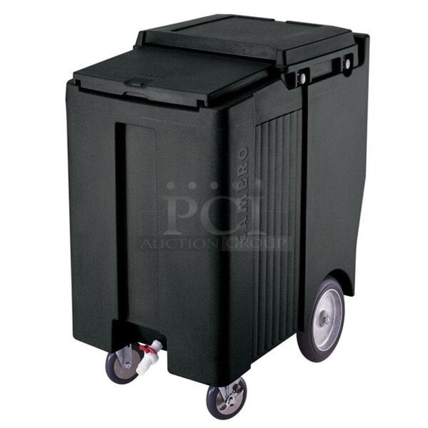 BRAND NEW SCRATCH & DENT! Cambro ICS200TB110 SlidingLid™ Black Mobile Ice Bin - 200 lb. Capacity Tall Model 23x34x39-1/2 - Image 1 of 3