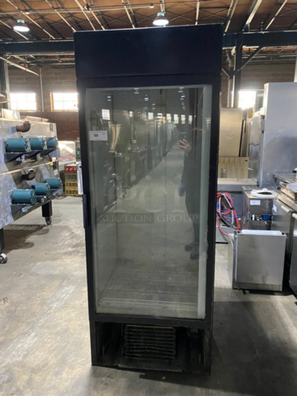 Commercial Refrigerated Single Door Reach In Merchandiser! With View Through Door! Poly Coated Racks! NOT TESTED! - Image 1 of 9