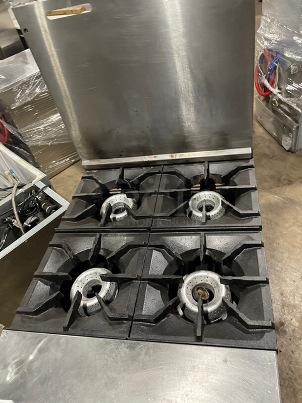 American Range Commercial Natural Gas Powered 4 Burner Stove! With Backsplash! With Ovens Underneath! All Stainless Steel! On Legs! - Image 5 of 9