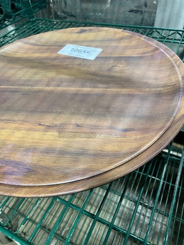 Carlisle Wooden Pattern Top Poly Food Display Platter! 2x Your Bid! - Image 2 of 6