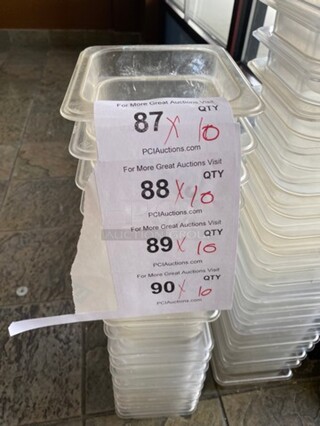 Cambro Clear Poly 1/6x4" Food Containers! 10x Your Bid!