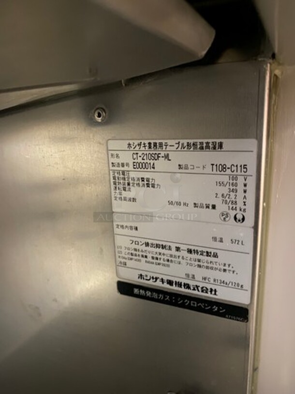 Hoshizaki Commercial 3 Door Lowboy/Worktop Cooler! All Stainless Steel! Model: CT210SDFML SN: E000014 100V - Image 6 of 8