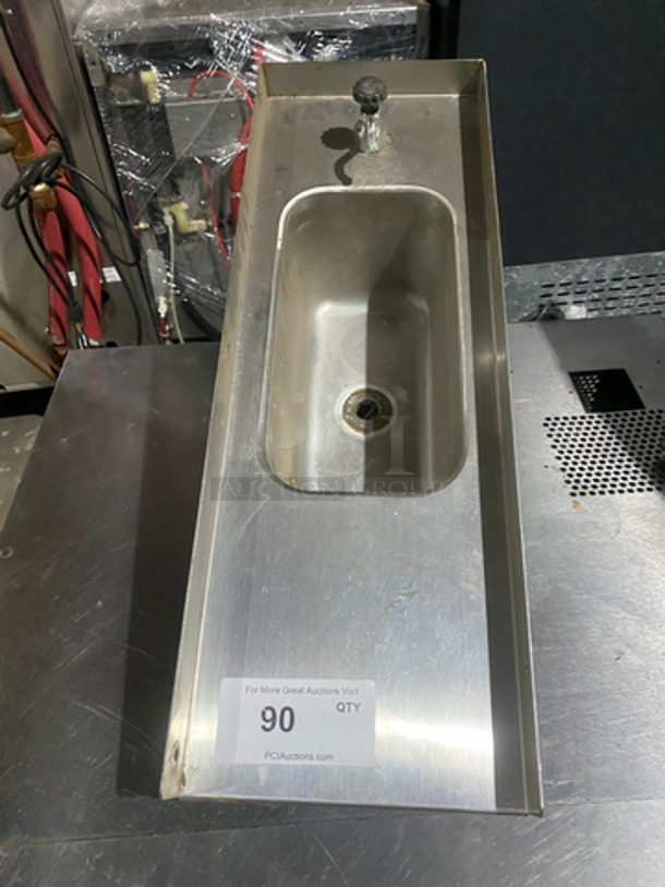 Commercial Stainless Steel Single Bay Sink! With Side Splashes!