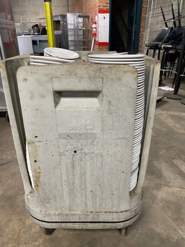 ALL ONE MONEY! DAD White Ceramic Plates! Includes Metro Dish Transport Cart! On Casters! - Image 3 of 7