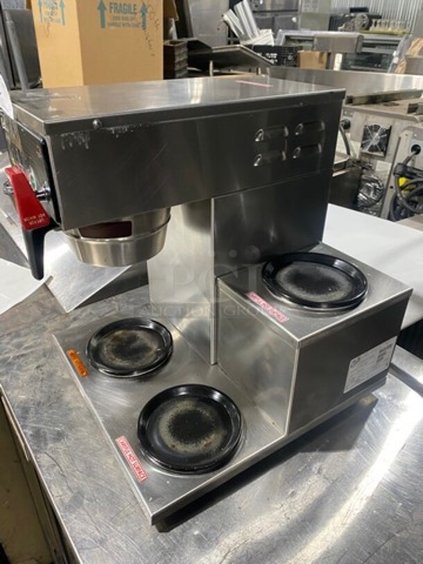 Curtis Stainless Steel Commercial Countertop 3 Burner Coffee Machine! With Hot Water Dispenser and Metal Brew Basket! Model ALP3GTR12A000 Sn:10791395 120V 1Ph  - Image 2 of 8