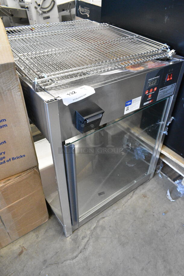 BRAND NEW SCRATCH AND DENT! ServIt 423PDW18D1S Stainless Steel Commercial Countertop Full-Service Countertop Display Warmer with 4 Shelves. 120 Volt, 1 Phase. Tested and Working! - Image 3 of 8
