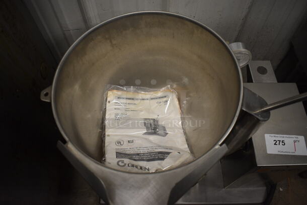 Groen Model TDB/7-20 Stainless Steel Commercial Countertop Electric Powered 20 Quart Tilting Steam Kettle. Includes Manual. 208/240 Volts, 3 Phase. 25x20x27 - Image 5 of 10