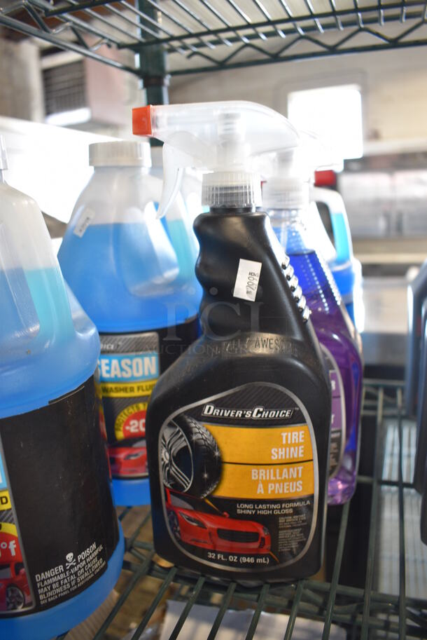 ALL ONE MONEY! Lot of 8 Various Bottles of Cleaner Including All Season Windshield Washer Fluid, Foaming Tire Shine, Cleaner/Degreaser, Window Clean. - Image 3 of 5