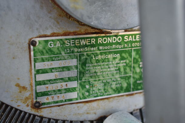 Rondo Seewer S Metal Commercial Floor Style Reversible Dough Sheeter on Commercial Casters. 220-250 Volts, 3 Phase. - Image 6 of 12