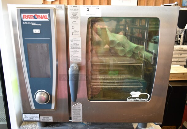 Rational SCC WE 61G Stainless Steel Commercial Natural Gas Powered Combi Convection Oven.  - Image 1 of 5