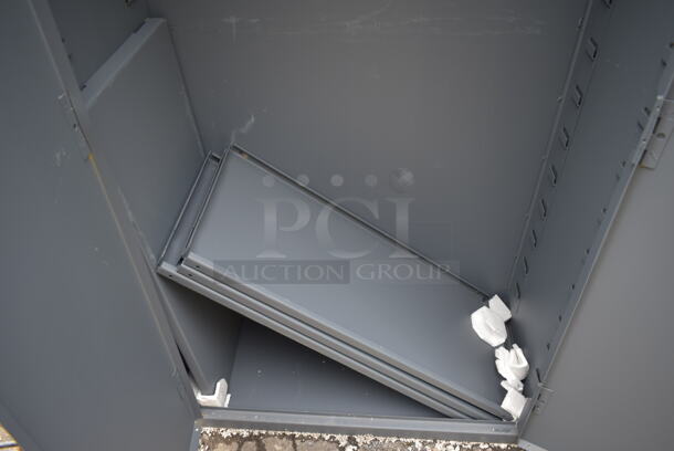 BRAND NEW SCRATCH AND DENT! Durham 70426024S95 16 Gauge 36" x 18" x 72" 4-Shelf Steel Storage Cabinet.  - Image 4 of 7