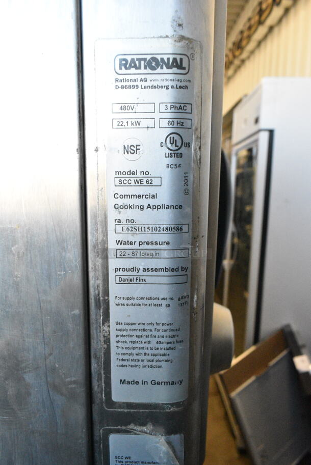2 Rational 5 Senses Stainless Steel Commercial Combitherm Self Cooking Center Convection Ovens on Commercial Casters. Top Model: SCC WE 62. Bottom Model: SCC WE 102. 480 Volts, 3 Phase. 2 Times Your Bid! - Image 7 of 7
