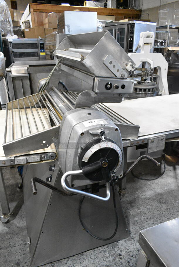 Seewer Rondo Metal Commercial Floor Style Reversible Dough Sheeter. Cannot Test Due To Cut Power Cord - Image 5 of 8