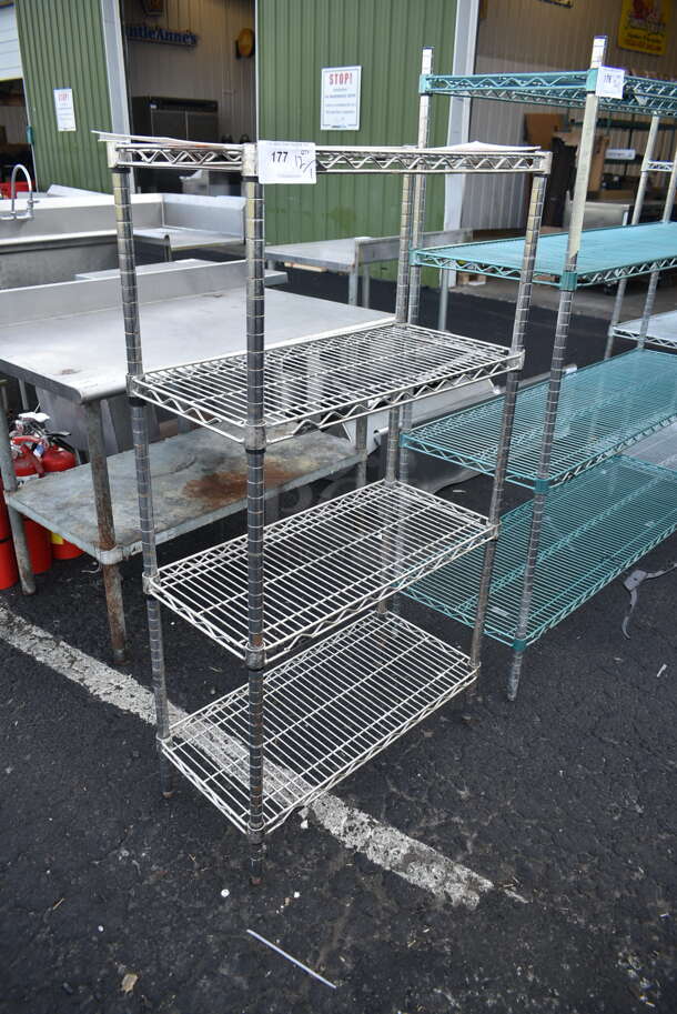 Metro Chrome Finish 4 Tier Wire Shelving Unit. BUYER MUST DISMANTLE. PCI CANNOT DISMANTLE FOR SHIPPING. PLEASE CONSIDER FREIGHT CHARGES. - Image 2 of 2