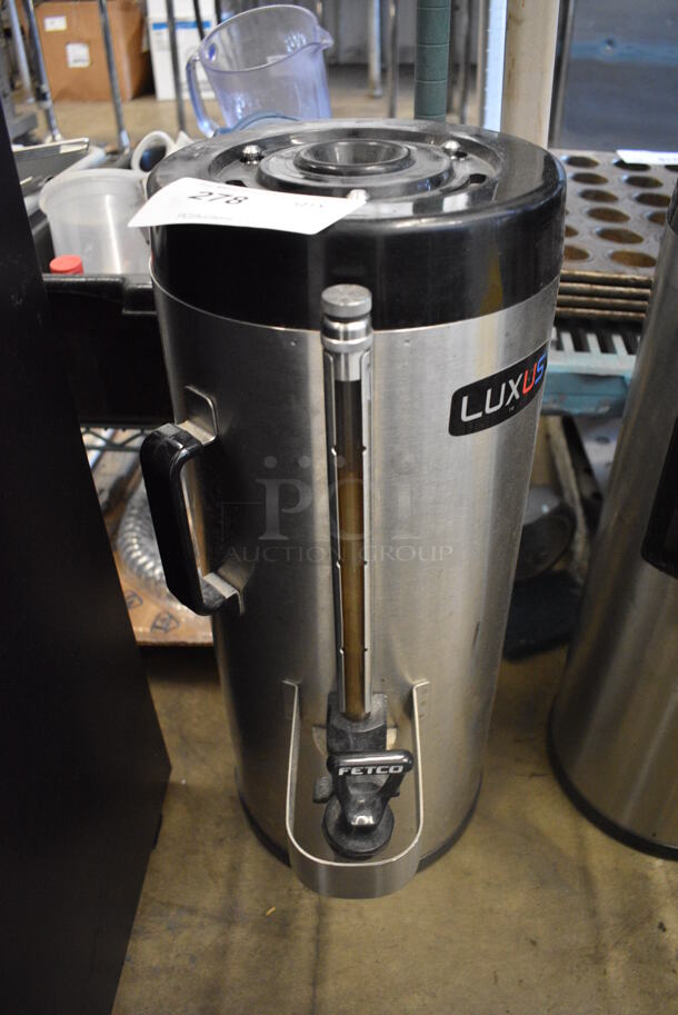 Fetco Luxus Model TPD-15 Stainless Steel Hot and Cold Beverage Holder Dispenser. 9x13x25