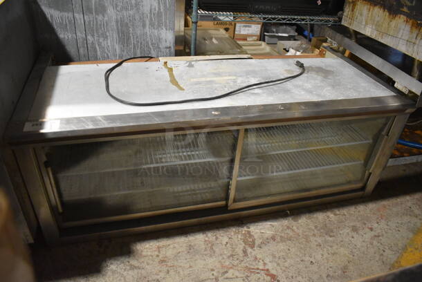 Stainless Steel Commercial 2 Door Cooler Merchandiser Display Case. 115 Volts, 1 Phase. 60x29x22. Tested and Working!