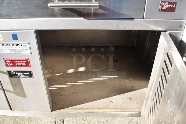 H. Ruiz 106 Stainless Steel Commercial Floor Style Wood Fired Grilled Chicken Rotisserie Oven on Commercial Casters. 59x38x66 - Image 10 of 11