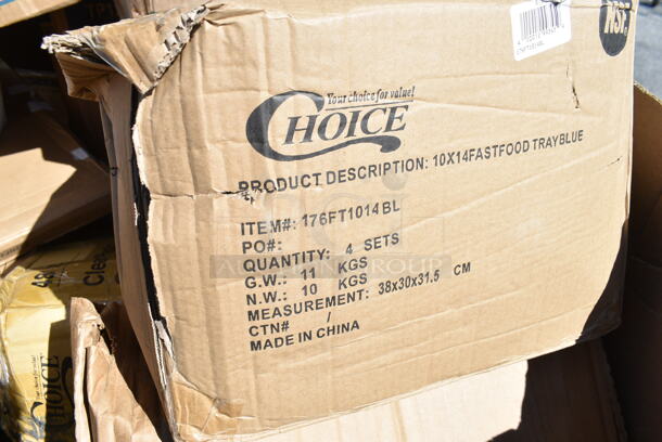 PALLET LOT of 15 BRAND NEW Boxes Including 2 Box 500TO10103C3 Choice Microwavable Plastic Hinged Container, 176FT1014BL Choice 10" x 14" Blue Plastic Fast Food Tray - 24/Case, Dart 8J8 8 oz. White Customizable Foam Cup, 130WSPOON Choice Medium Weight White Plastic Teaspoon - 1000/Case, Solo Ultra Clear Plastic Squat Cold Cup, 612FTL1230 Choice Foil Steam Table Pan Lid - Third Size - 100/Case, Edlund 12100 Old Reliable® #2® Manual Can Opener with Plated Steel Base. 15 Times Your Bid!  - Image 5 of 12