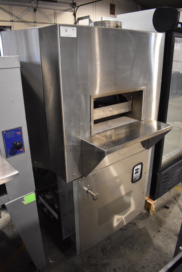 LIKE NEW! Wood Stone WS-MH-4 Stainless Steel Commercial Floor Style Wood and Gas Fired Il Forno Single Deck Pizza Oven. 54x60x75 - Image 3 of 12
