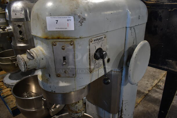 Hobart H-600 Metal Commercial Floor Style 60 Quart Planetary Dough Mixer w/ Stainless Steel Mixing Bowl and 3 Paddle Attachment. 208 Volts, 3 Phase.  - Image 5 of 9