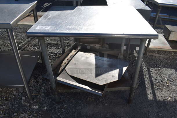 Stainless Steel Table w/ Metal Under Shelf. 36x30x34