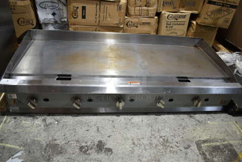 LIKE NEW! 2023 Cooking Performance Group CPG 351GMCPG60NL Stainless Steel Commercial Countertop Natural Gas Powered Flat Top Griddle. 150,000 BTU. 