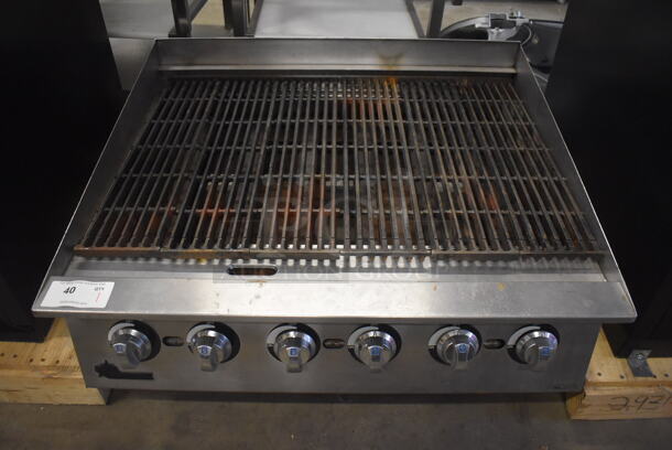 Star Holman Stainless Steel Commercial Countertop Natural Gas Powered Charbroiler Grill. 36x31x18