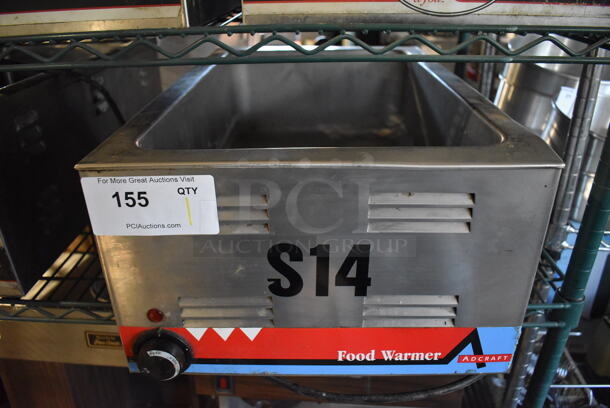 Adcraft FW-1200W Stainless Steel Commercial Countertop Food Warmer. 120 Volts, 1 Phase. 14.5x23x9. Tested and Powers On But Does Not Get Warm