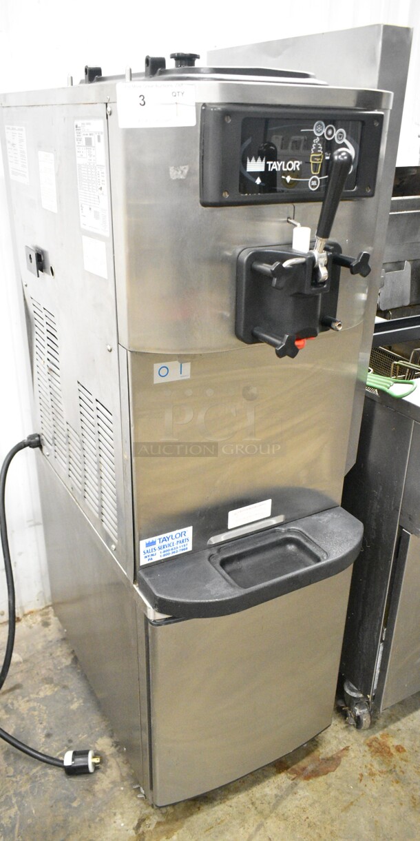 Taylor C709-27 Stainless Steel Commercial Floor Style Air Cooled Single Flavor Soft Serve Ice Cream Machine on Commercial Casters. 208-230 Volts, 1 Phase.  - Image 2 of 7
