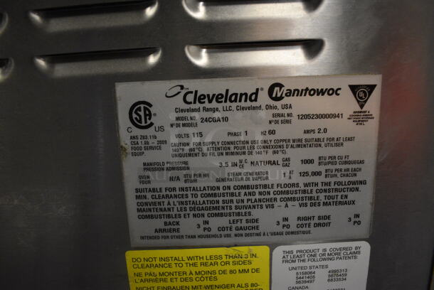 2012 Cleveland 24CGA10 SteamCraft Ultra 10 Stainless Steel Commercial Floor Style Natural Gas Powered 2 Deck Steam Cabinet. 125,000 BTU. 24x37.5x65.5. BUYER MUST REMOVE. Item Was in Working Condition on Last Day of Business. (kitchen) - Image 4 of 9