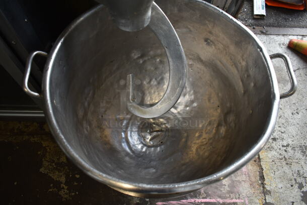 Hobart M 802 Metal Commercial Floor Style 80 Quart Planetary Dough Mixer w/ Metal Mixing Bowl and Dough Hook Attachment. 220 Volts, 3 Phase. - Image 4 of 10