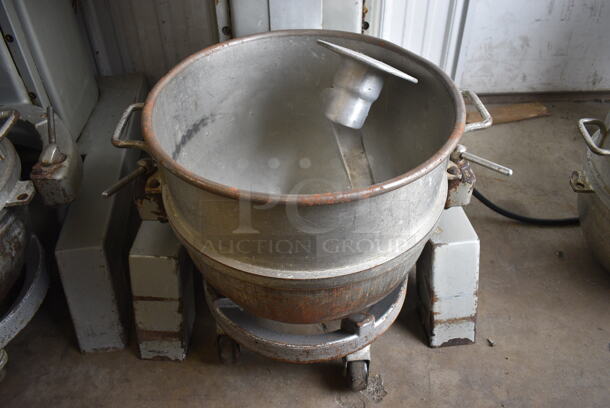 Hobart Model H 600T Metal Commercial Floor Style 60 Quart Planetary Mixer w/ Metal Mixing Bowl, Mixing Bowl Dolly and Dough Hook Attachment. 230 Volts, 1 Phase. 29x43x56 - Image 6 of 11