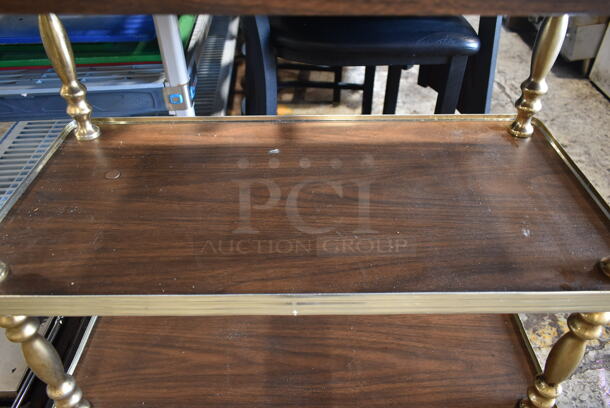 Wood Pattern 3 Tier Cart on Commercial Casters. - Image 6 of 7
