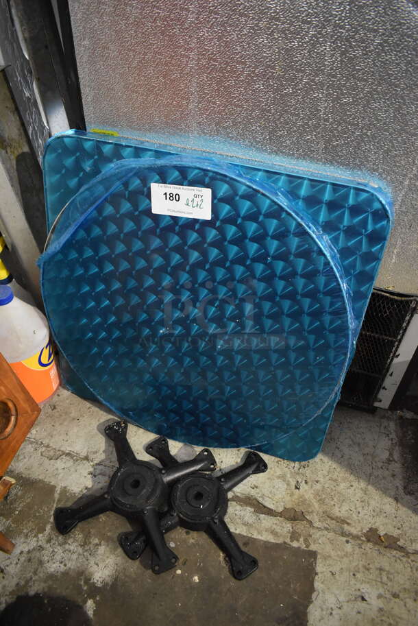 ALL ONE MONEY! Lot of 2 Metal Tabletops and 2 Metal Table Base Tops. Includes 24x24x1, 24x24x1 - Image 2 of 7