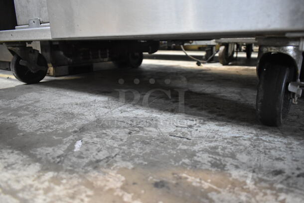 2014 Frymaster GPCRBSC Stainless Steel Commercial Floor Style Natural Gas Powered 2 Bay Pasta Cooker on Commercial Casters. 80,000 BTU.  - Image 10 of 11