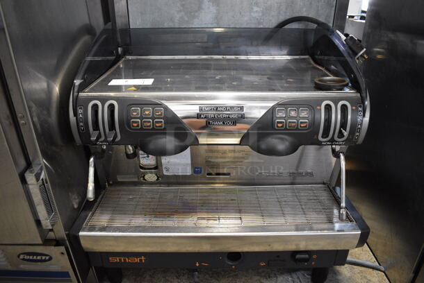 2016 Faema Smart Stainless Steel Commercial Countertop 2 Group Espresso Machine w/ 2 Steam Wands. 208 Volts, 1 Phase.  25x19x25