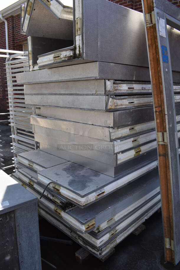 7'x16'x8' Walk In Cooler Box w/ Door, 3 Glass Doors, Russell Model CTA46-123 Condenser and Compressor.  - Image 8 of 8