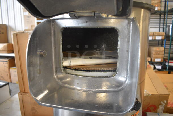 Hobart Model 6115 Stainless Steel Commercial Countertop Potato Peeler on Black Metal Stand w/ Commercial Casters. 115 Volts, 1 Phase. Unit Has Only Been Used One Time! 19x19x60. Tested and Working! - Image 5 of 10