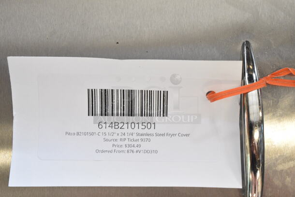 4 BRAND NEW SCRATCH AND DENT! Stainless Steel Fryer Cover; Pitco 2101502-C 19 1/2" x 24 1/4" Stainless Steel Fryer Cover, 2 Pitco B2101501-C 15 1/2" x 24 1/4" Stainless Steel Fryer Cover, Pitco B3307401-C 23 1/8" x 14 15/16" Stainless Steel Fryer Cover. 4 Times Your Bid!  - Image 7 of 11