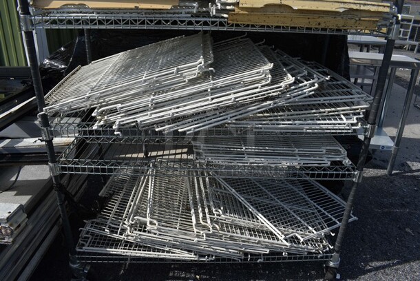 ALL ONE MONEY! Metro Chrome and Black Finish 6 Tier Shelving Unit on Commercial Casters w/ Lot of Poly Coated Racks. BUYER MUST DISMANTLE. PCI CANNOT DISMANTLE FOR SHIPPING. PLEASE CONSIDER FREIGHT CHARGES. 48x24x78 - Image 2 of 5
