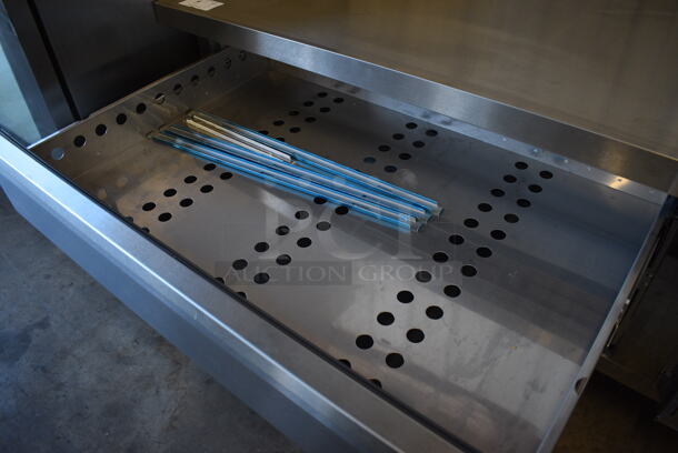 BRAND NEW SCRATCH AND DENT! Arctic Air ARCB60Z Stainless Steel Commercial 2 Drawer Chef Base on Commercial Casters. 115 Volts, 1 Phase. 62x32x27. Tested and Working! - Image 6 of 7