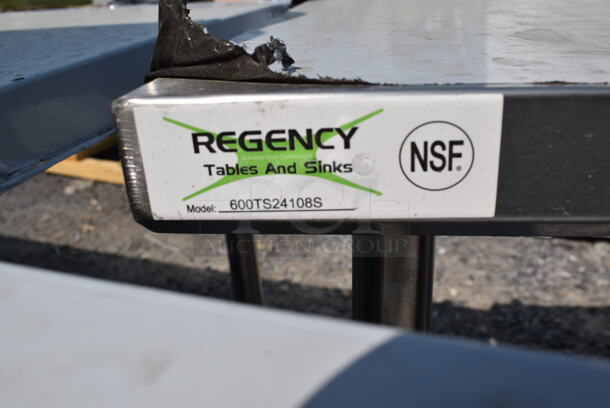 BRAND NEW SCRATCH AND DENT! Regency Stainless Steel 9' Table w/ Undershelf - Image 4 of 4