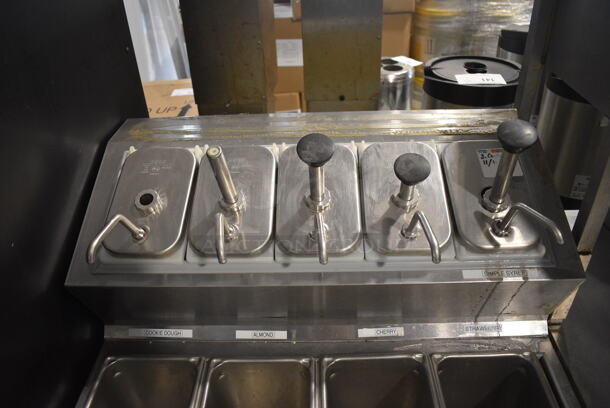 Silver King Model SKF2A Stainless Steel Commercial Prep Table w/ 5 Drop Ins w/ Pumps, 4 Drop Ins and Cutting Board on Commercial Casters. 115 Volts, 1 Phase. 27x30x43. Tested and Working! - Image 3 of 7