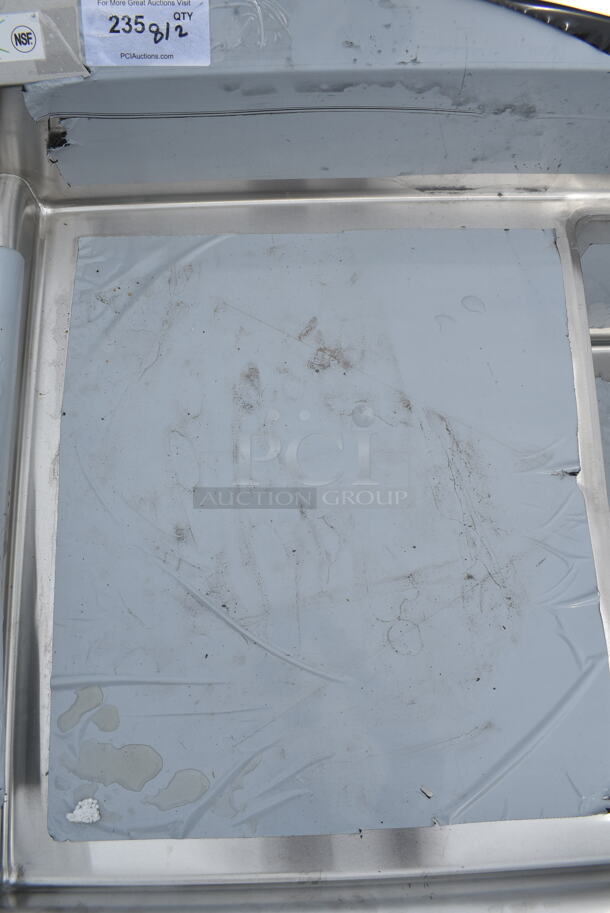 BRAND NEW SCRATCH AND DENT! Regency 600S3242424C Stainless Steel Commercial 3 Bay L Shaped Sink w/ Dual Drain Board. No Legs. Bays 24x24. Drain Boards 22x26 - Image 8 of 9