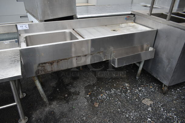 Eagle Stainless Steel Commercial Single Bay Ice Bin w/ Right Side Drain Board and Speedwell.