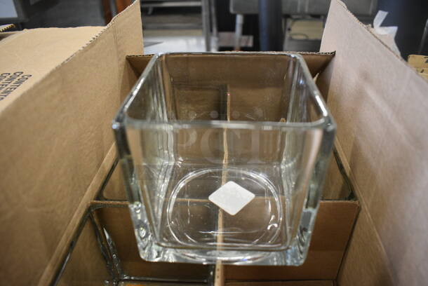 5 BRAND NEW IN BOX! Libbey Square Votives. 5x5x5. 5 Times Your Bid!