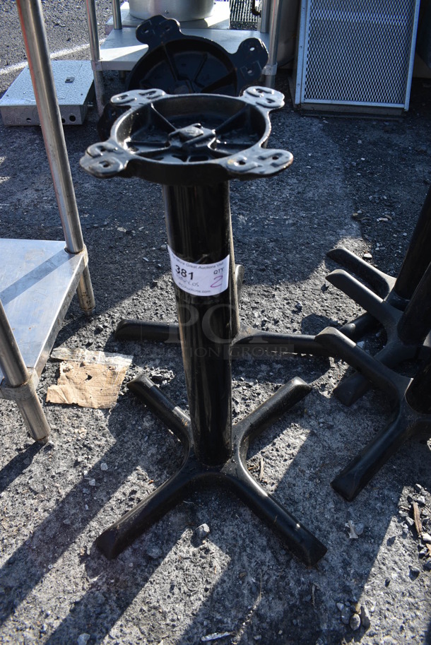 2 Black Metal Dining Height Table Bases. 22x22x28. 2 Times Your Bid!