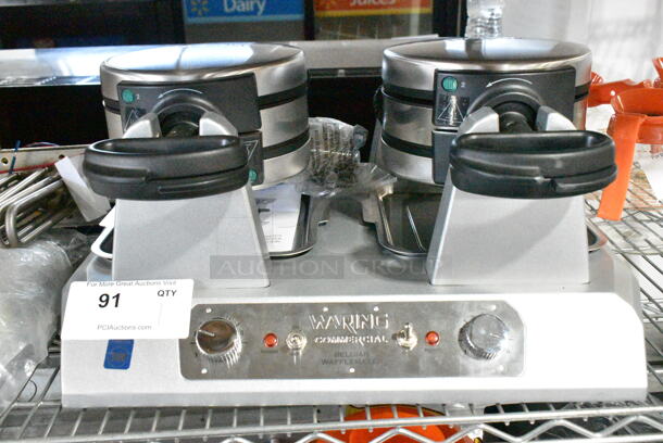 BRAND NEW SCRATCH AND DENT! Waring WW300BX Non-Stick Quad Belgian Waffle Iron / Maker. 208 Volts, 1 Phase. Tested and Working! - Image 2 of 9