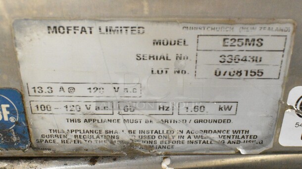 Moffat Turbofan E25MS Stainless Steel Countertop Half Sheet Pan Electric Powered Convection Oven. 100-120 Volts, 1 Phase. Tested and Working! - Image 6 of 6